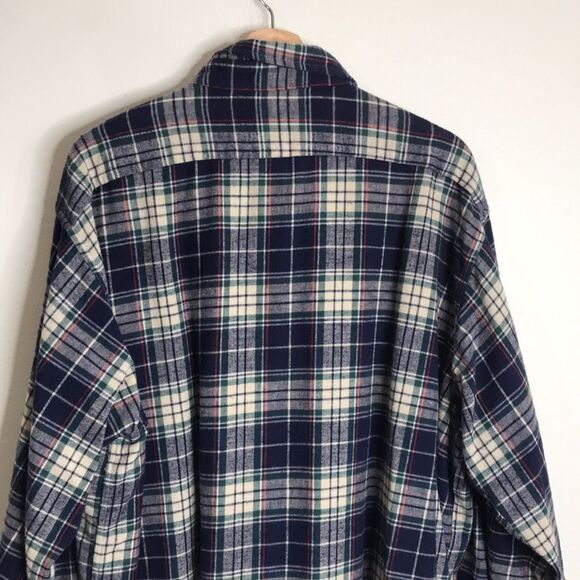 L.L. Bean flannel plaid long sleeve cotton button down shirt size XXL - Picture 7 of 9